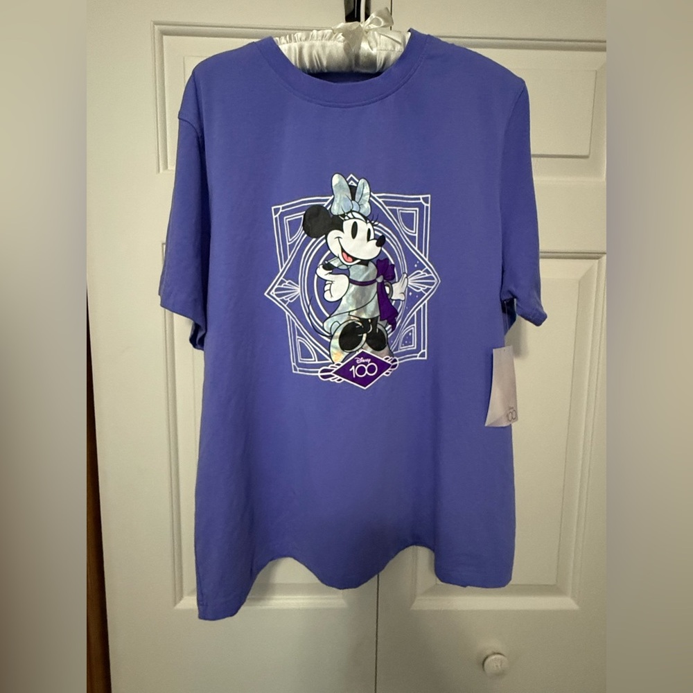 Disney - 100th Anniversary Women’s Purple T-Shirt with Minnie Mouse Graphic